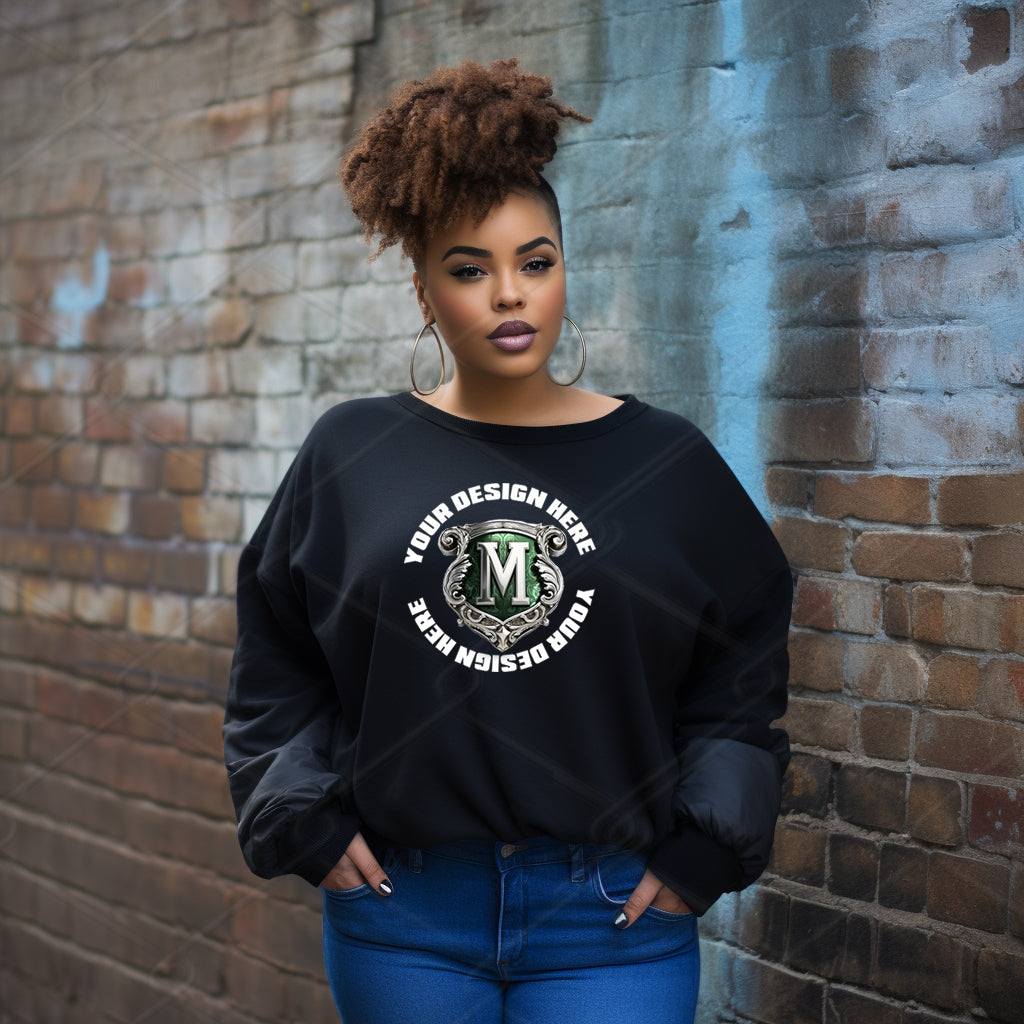 Black Sweatshirt Model Mockup
