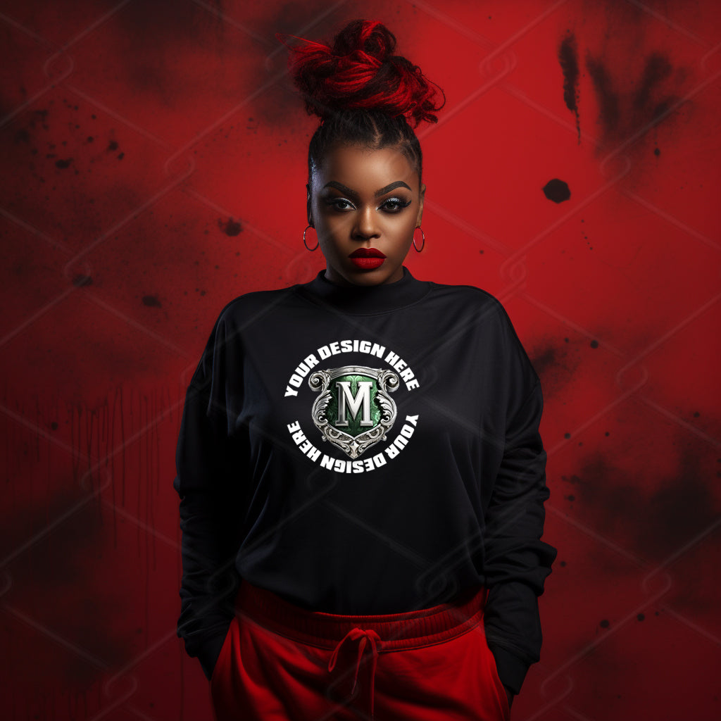 Black Sweatshirt Model Mockup