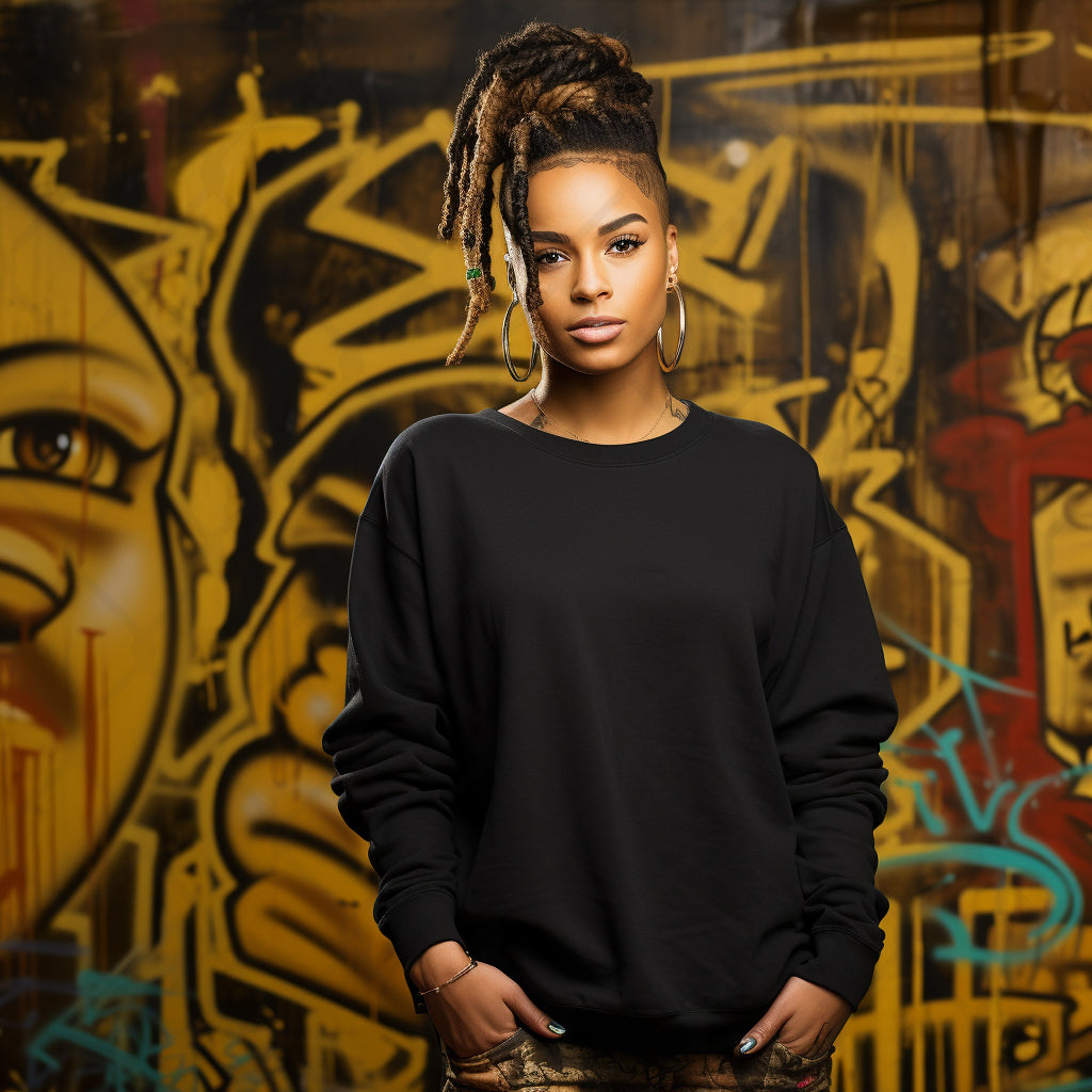 Black Sweatshirt Model Mockup
