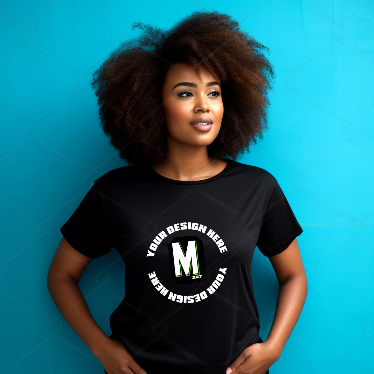 Black TShirt Model Mockup