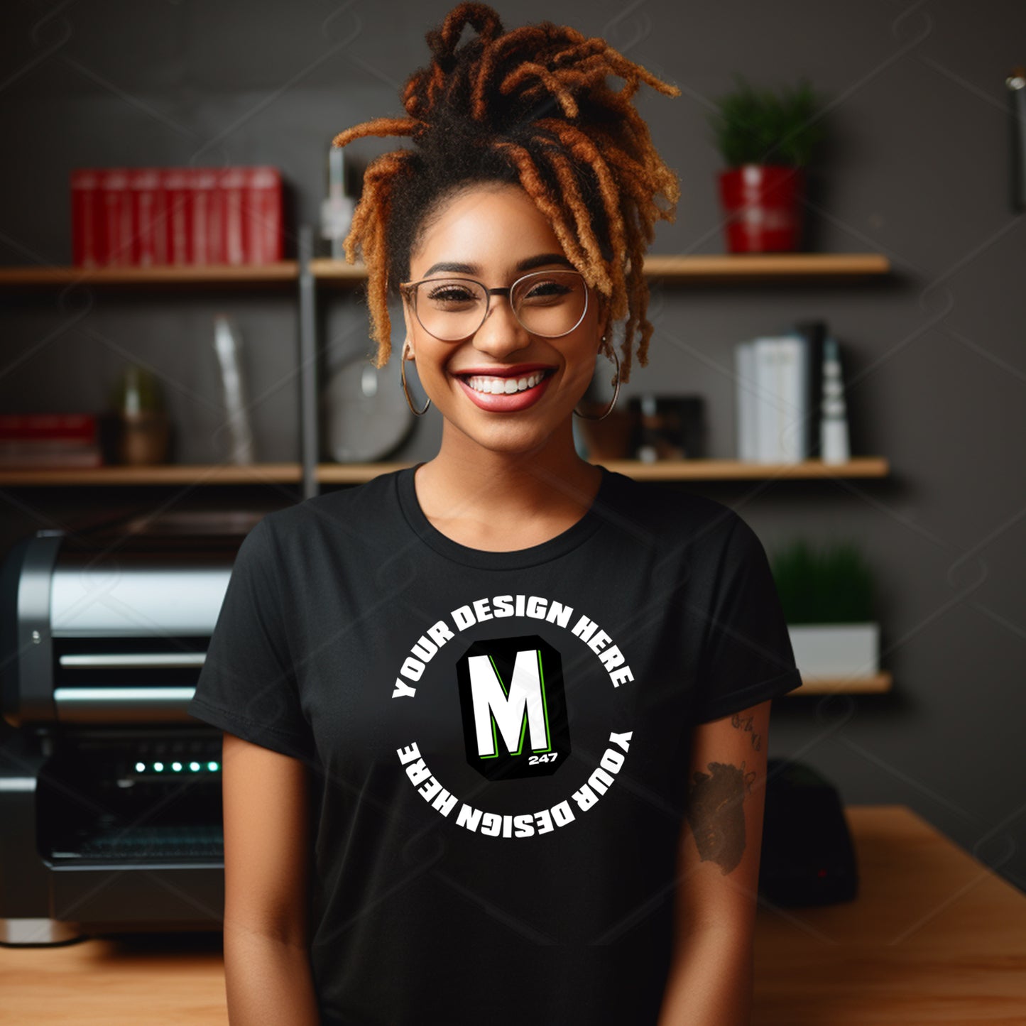 Black TShirt Model Mockup