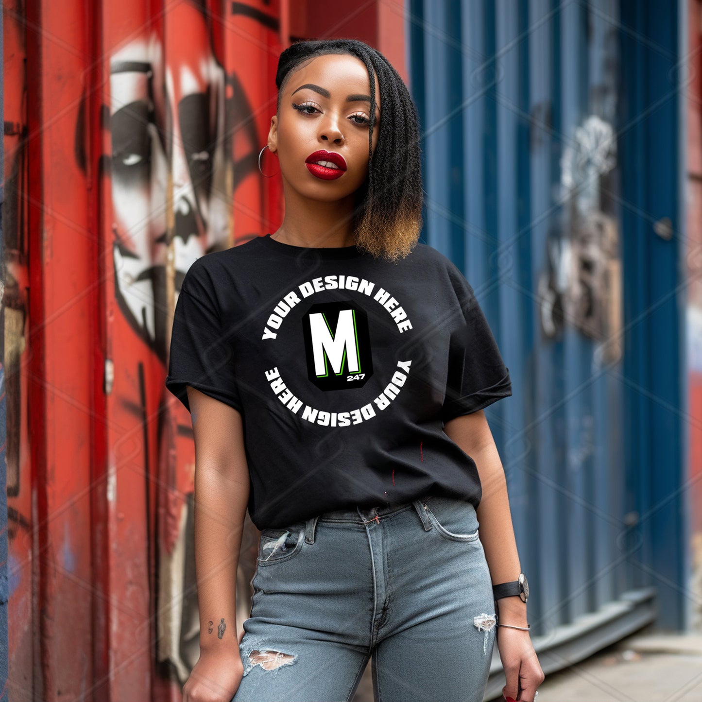 Black TShirt Model Mockup