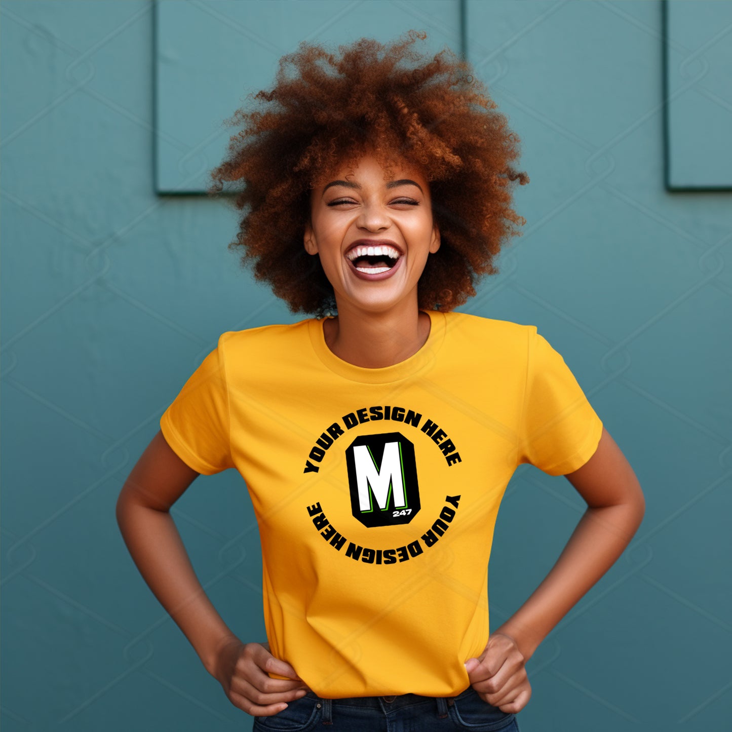 Yellow TShirt Model Mockup