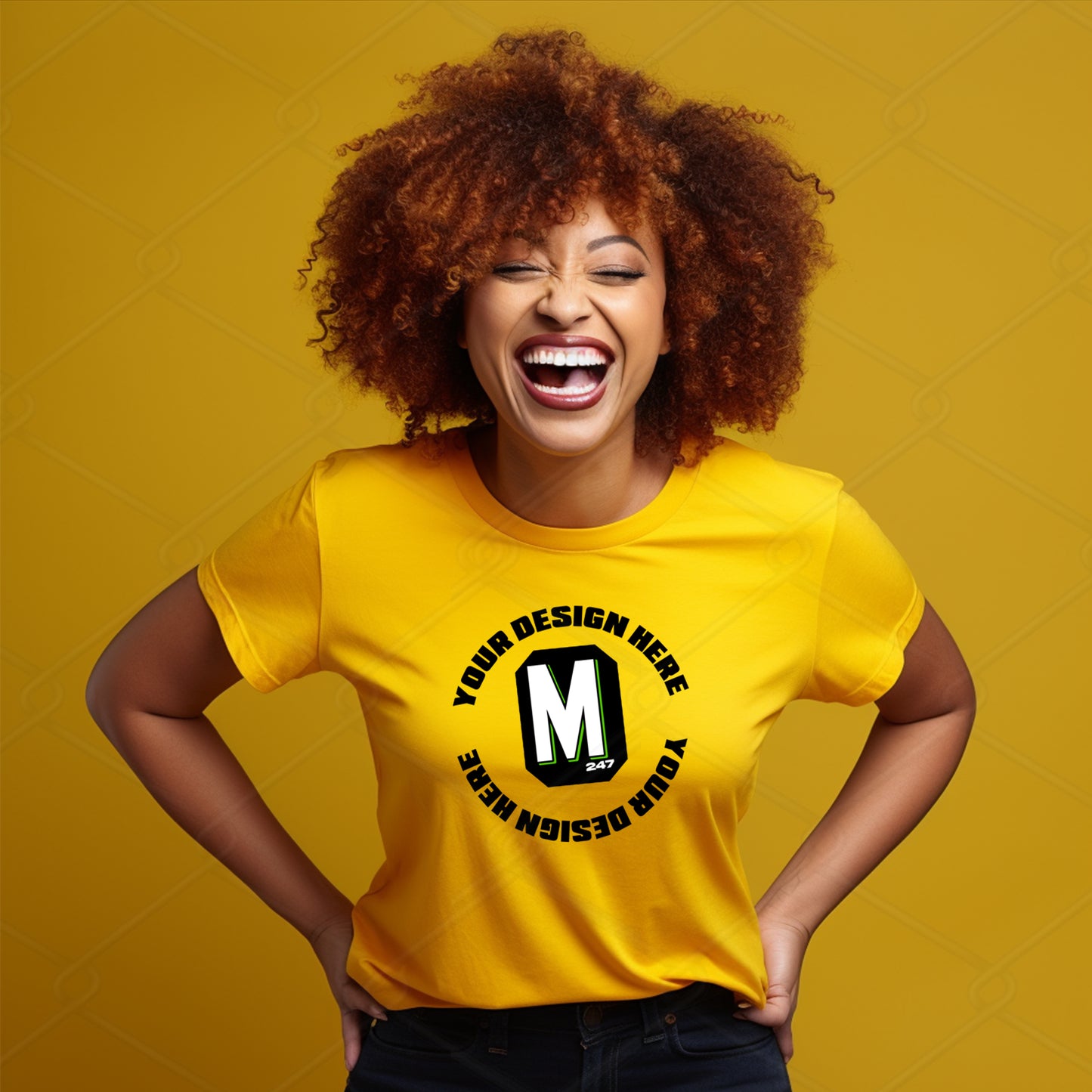 Yellow TShirt Model Mockup