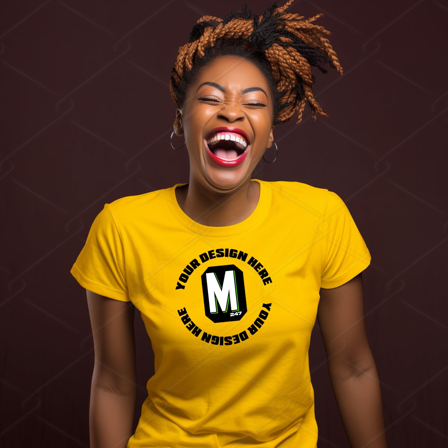 Yellow TShirt Model Mockup