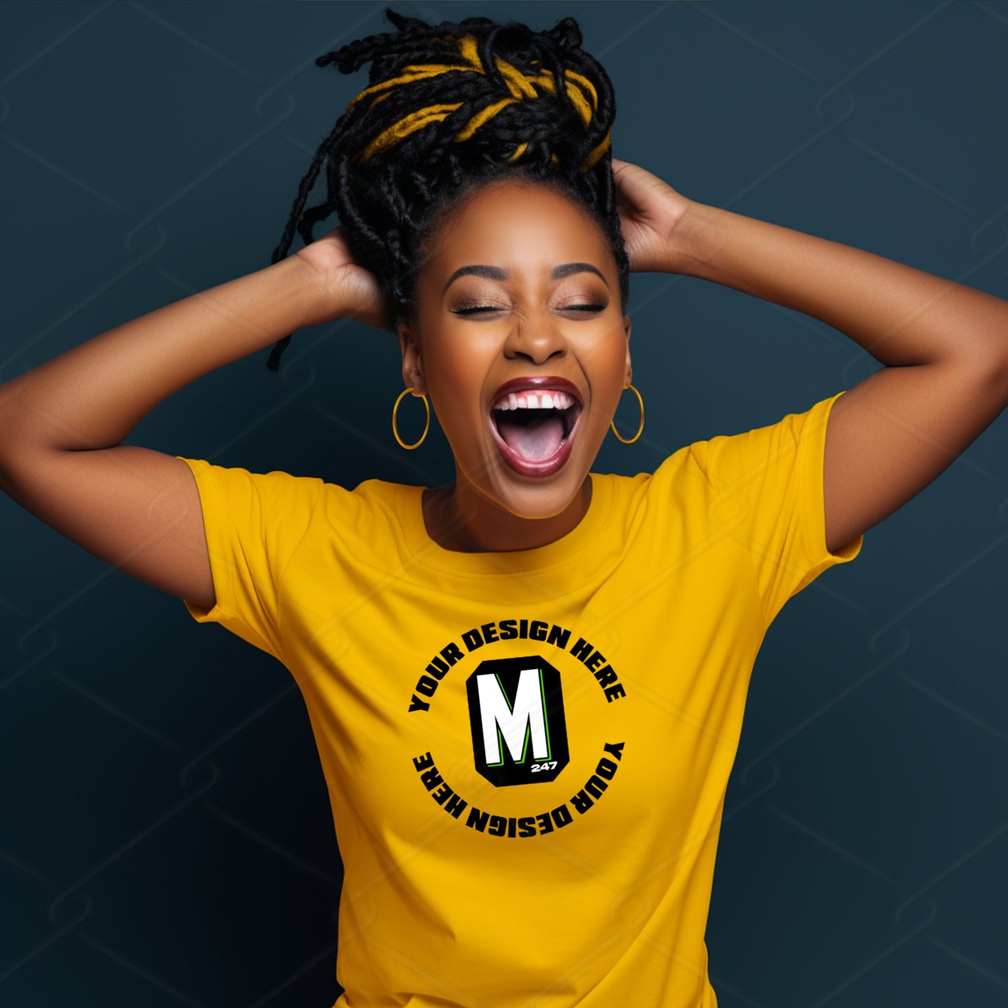 Yellow TShirt Model Mockup