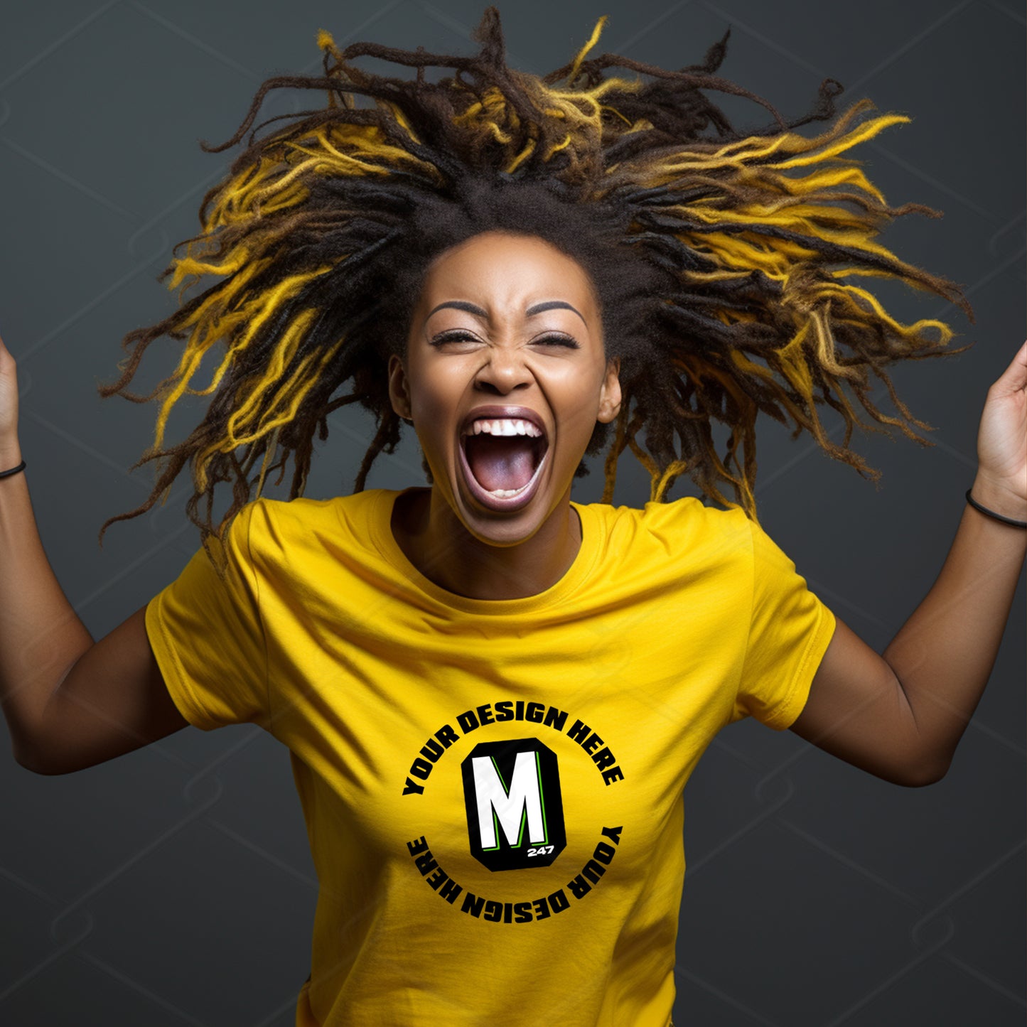 Yellow TShirt Model Mockup