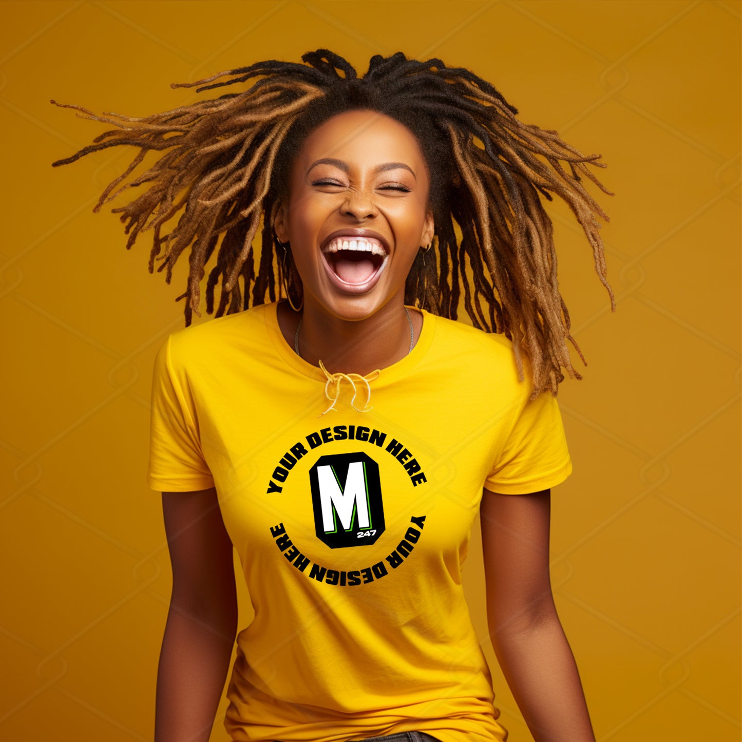 Yellow TShirt Model Mockup