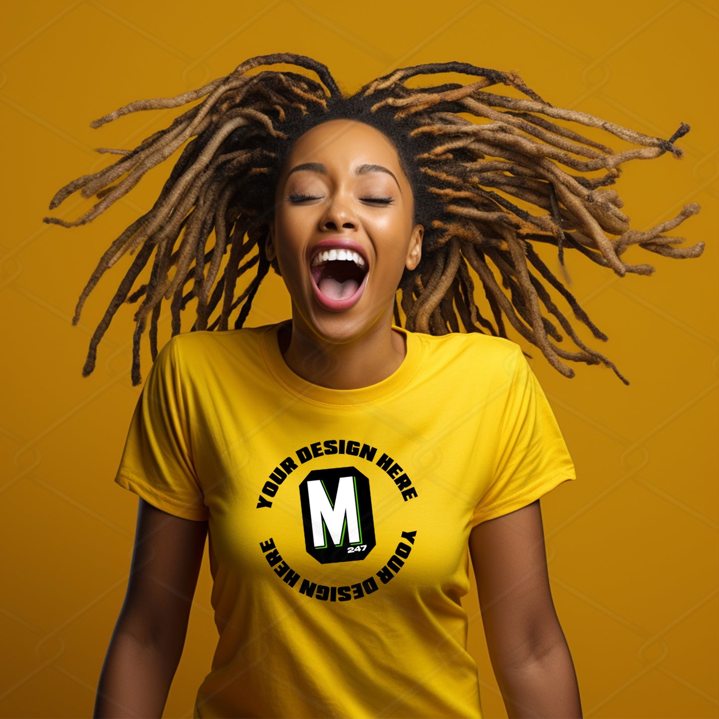 Yellow TShirt Model Mockup