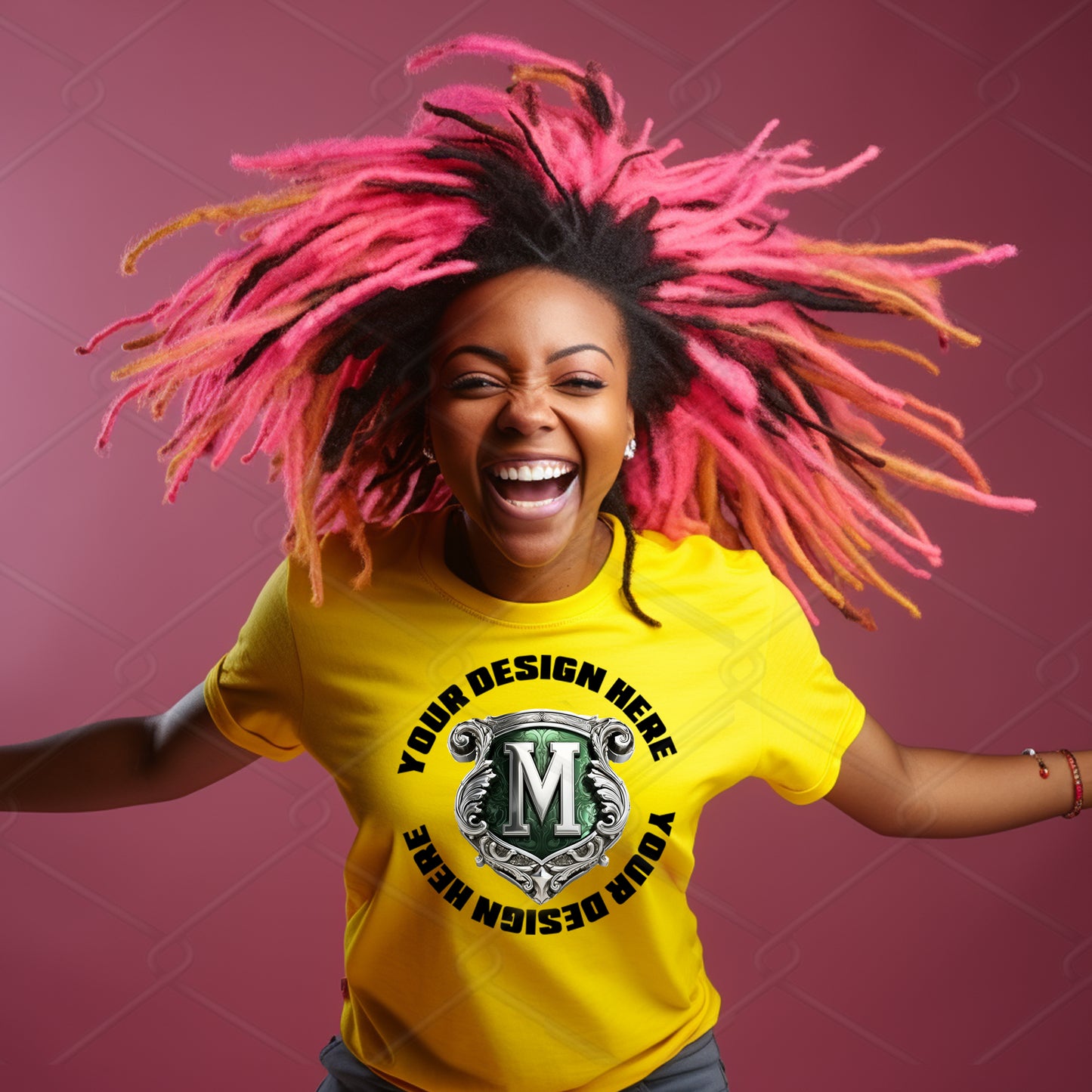 Yellow TShirt Model Mockup