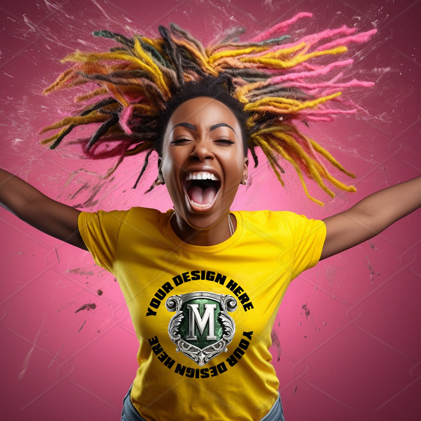 Yellow TShirt Model Mockup