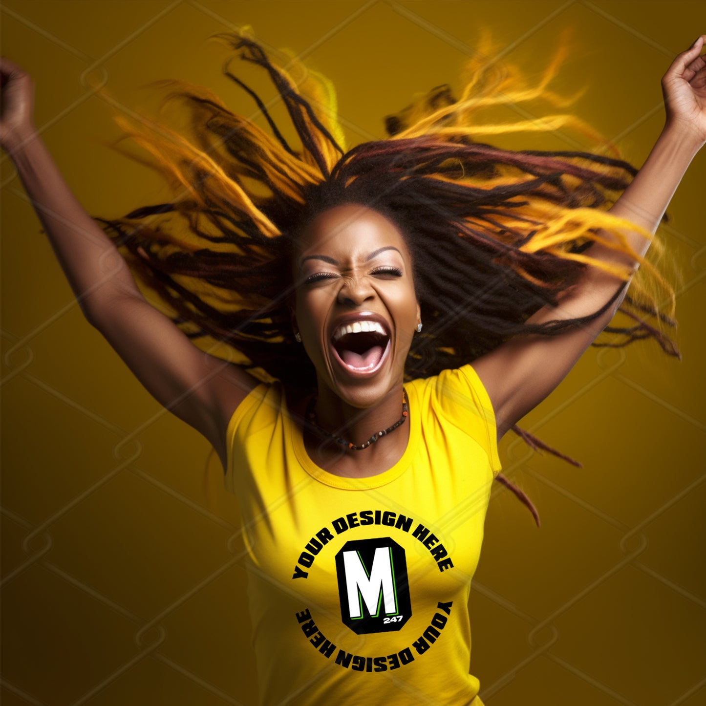 Yellow TShirt Model Mockup