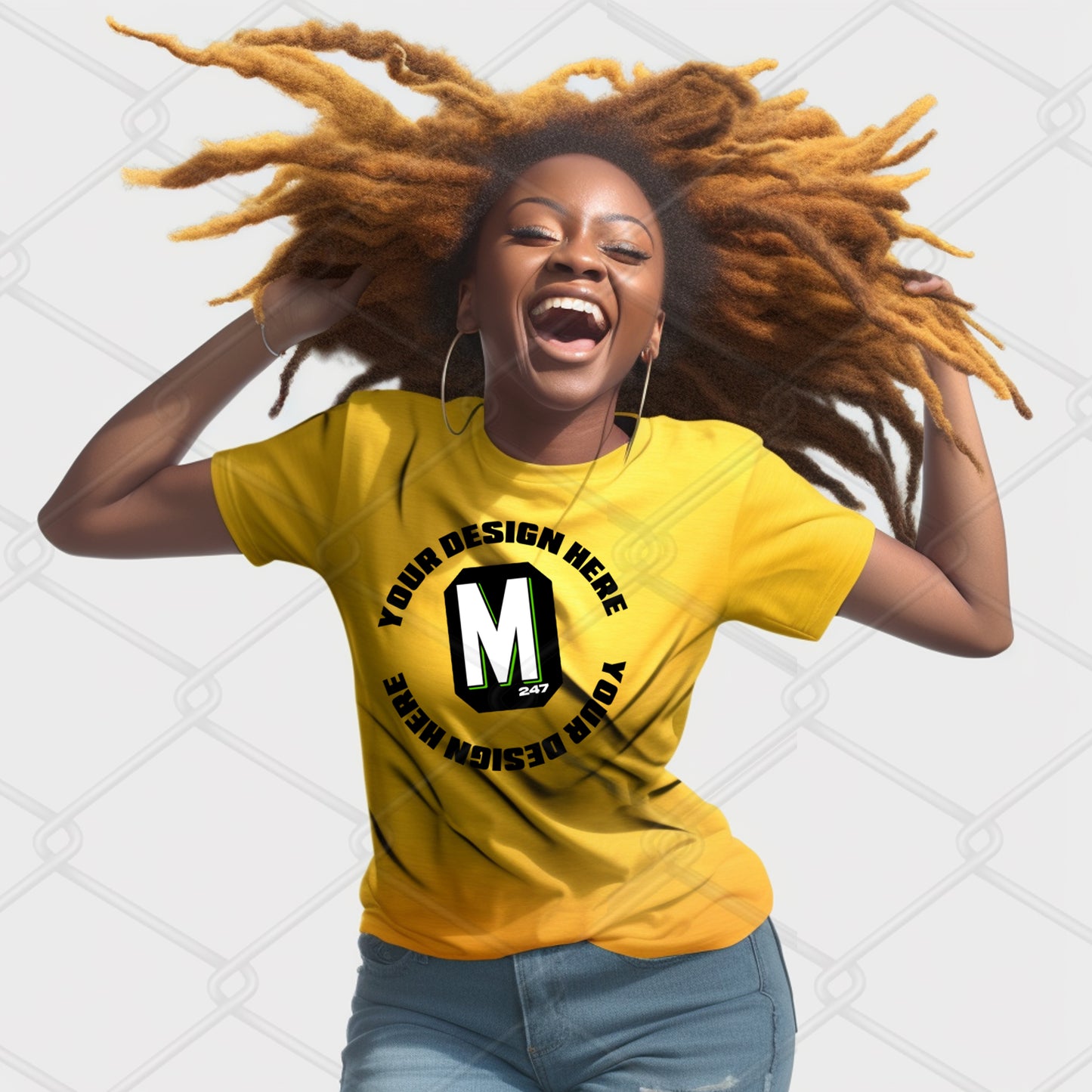 Yellow TShirt Model Mockup