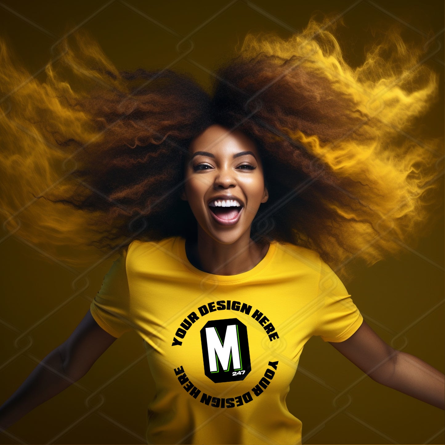 Yellow TShirt Model Mockup
