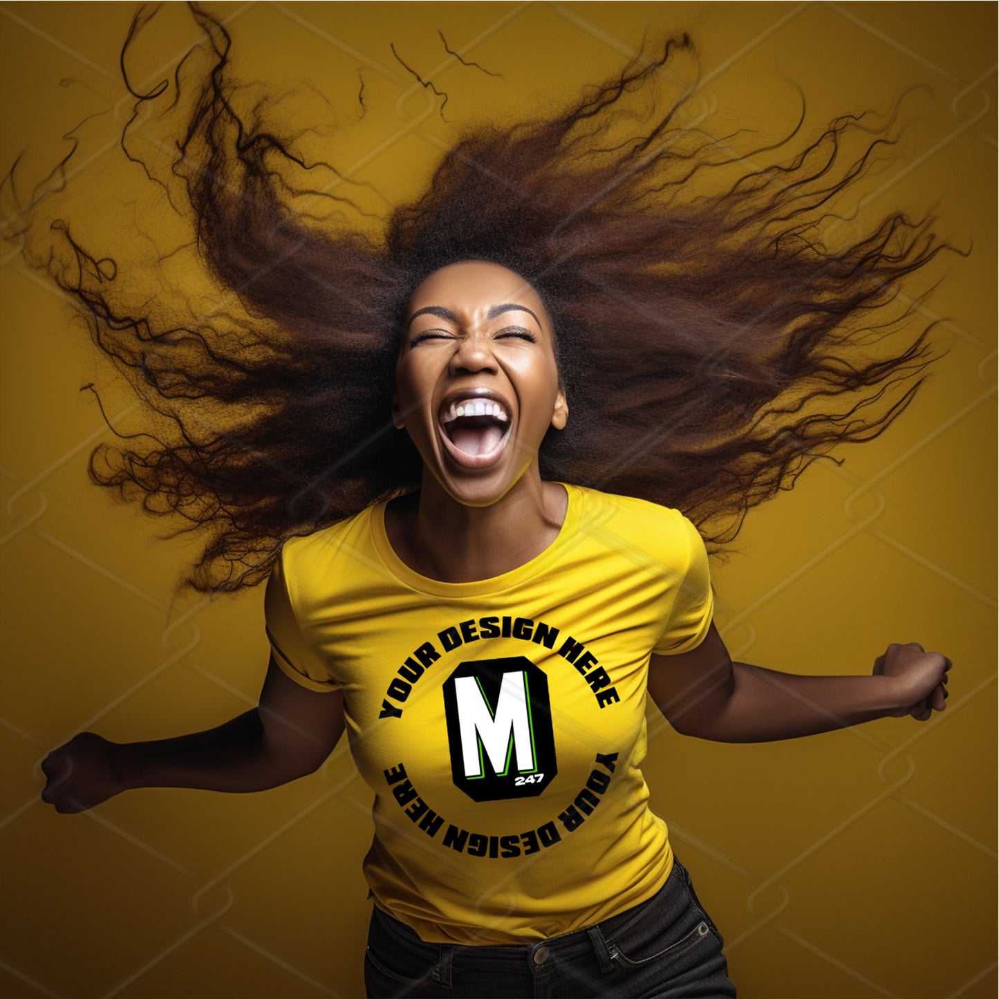 Yellow TShirt Model Mockup