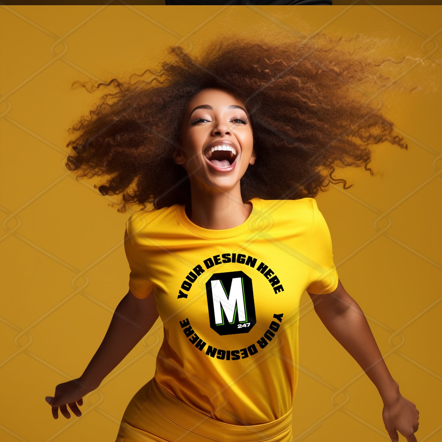 Yellow TShirt Model Mockup