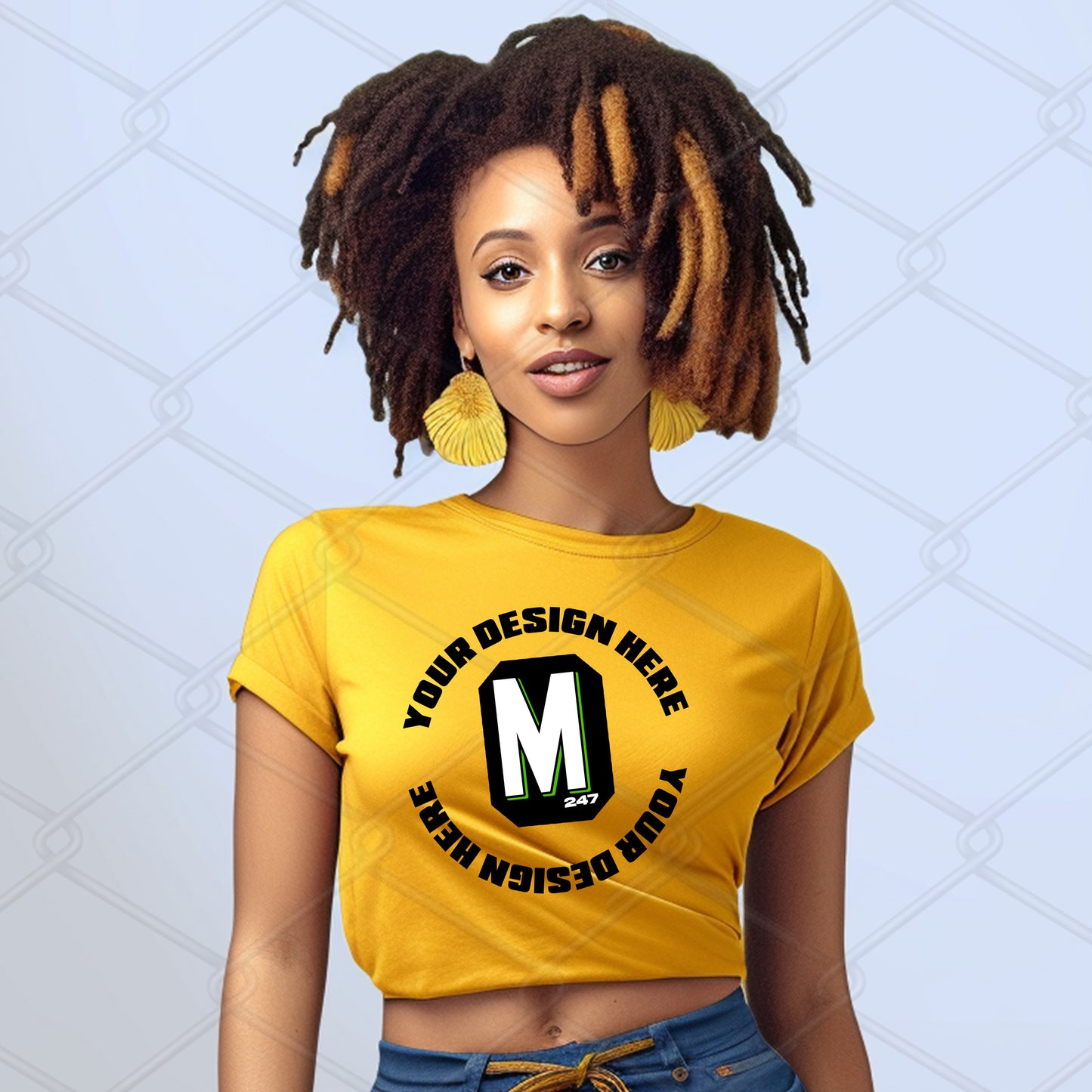 Yellow TShirt Model Mockup