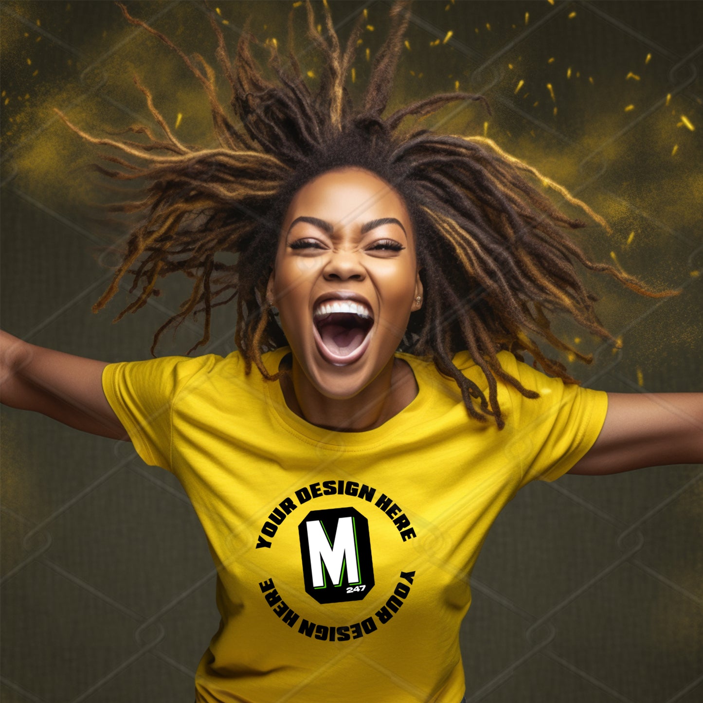 Yellow TShirt Model Mockup