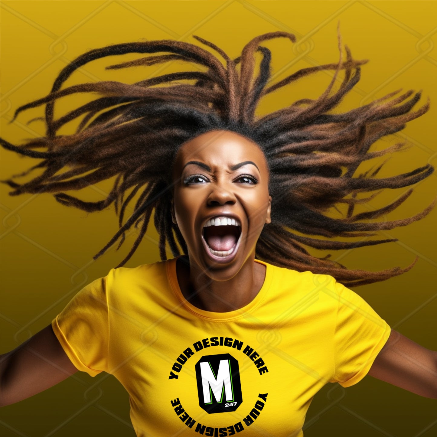 Yellow TShirt Model Mockup
