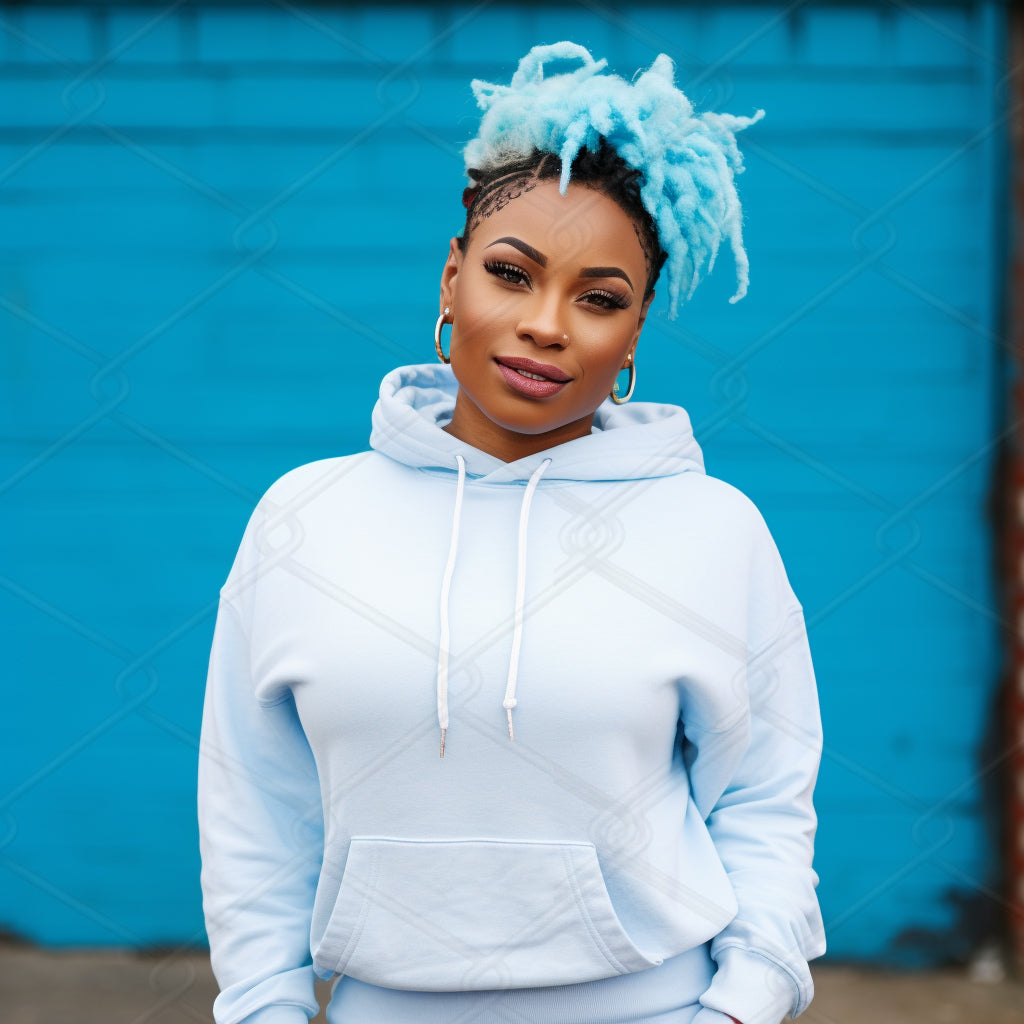 Light Blue Hoodie Model Mockup