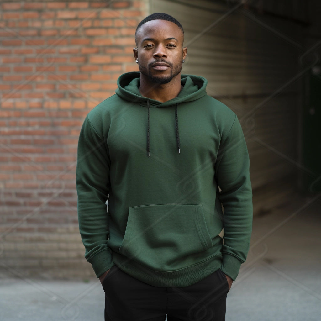 Green Hoodie Model Mockup