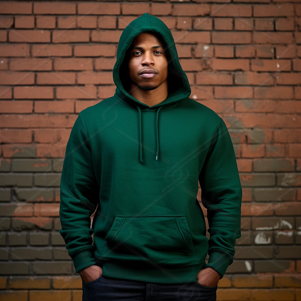 Green Hoodie Model Mockup