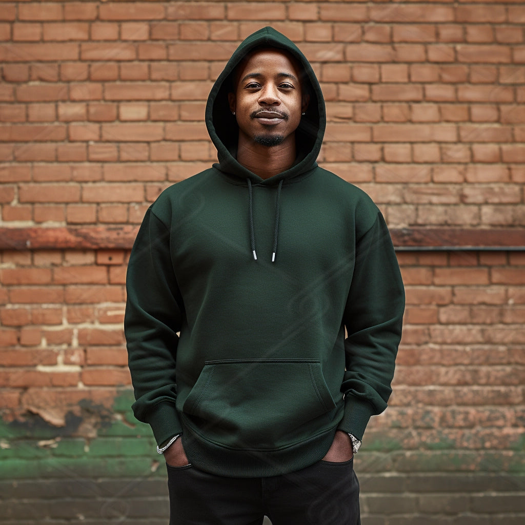Green Hoodie Model Mockup