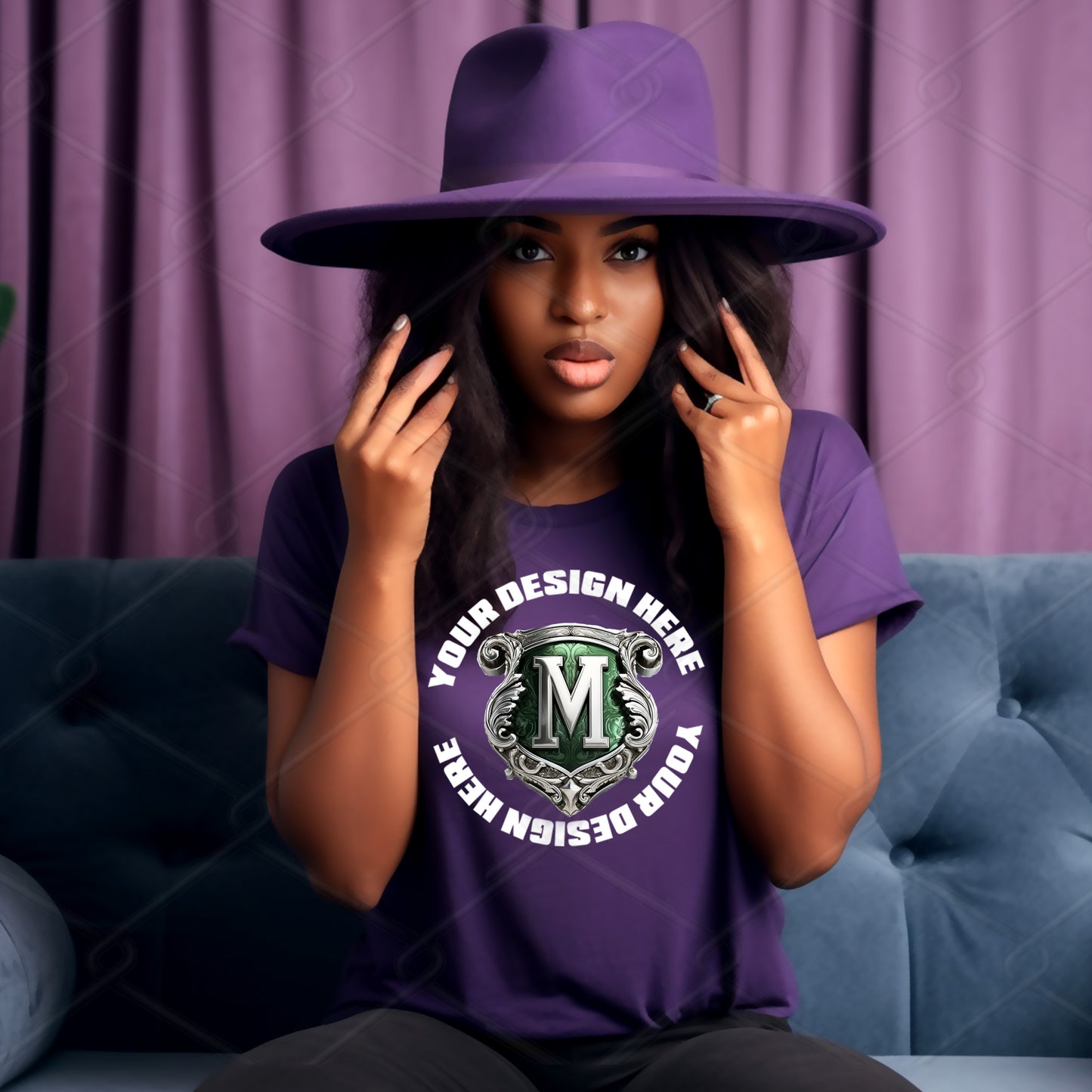 Purple TShirt Model Mockup