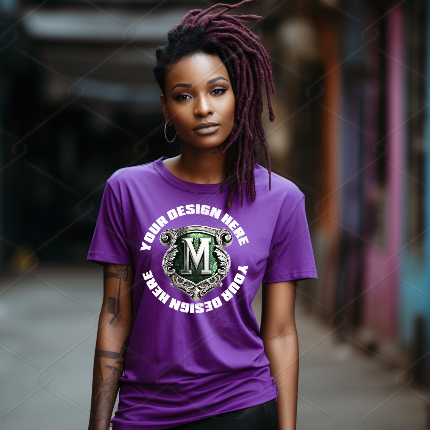 Purple TShirt Model Mockup