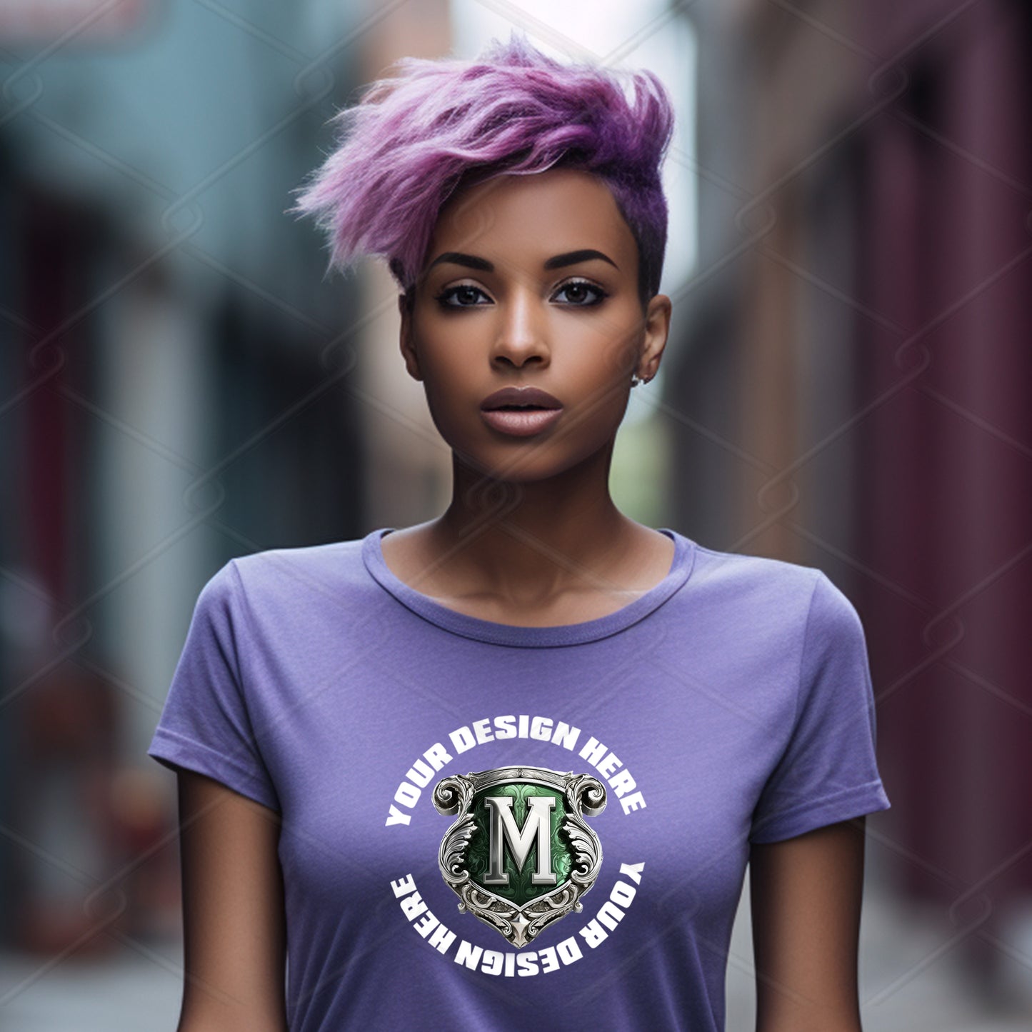Purple TShirt Model Mockup