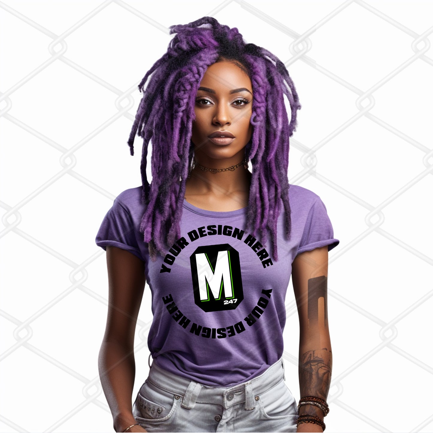 Purple TShirt Model Mockup