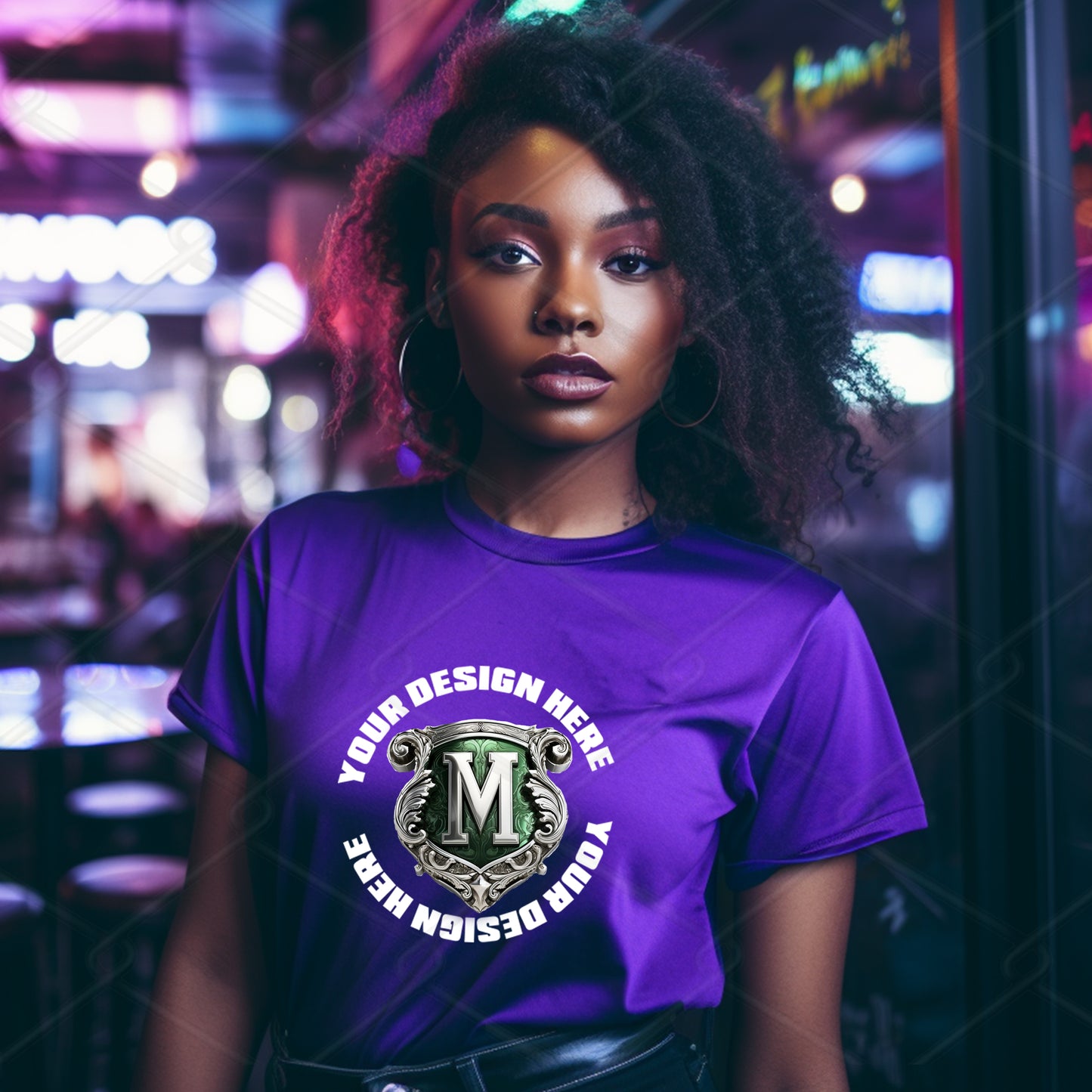 Purple TShirt Model Mockup