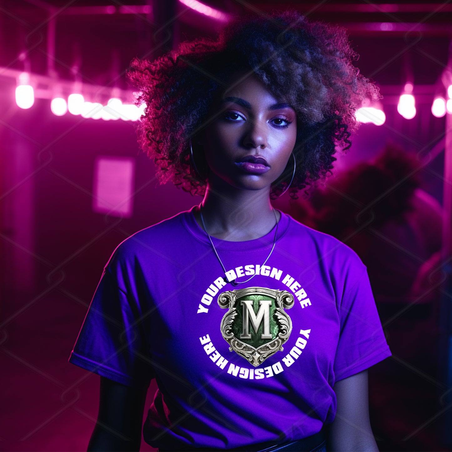 Purple TShirt Model Mockup