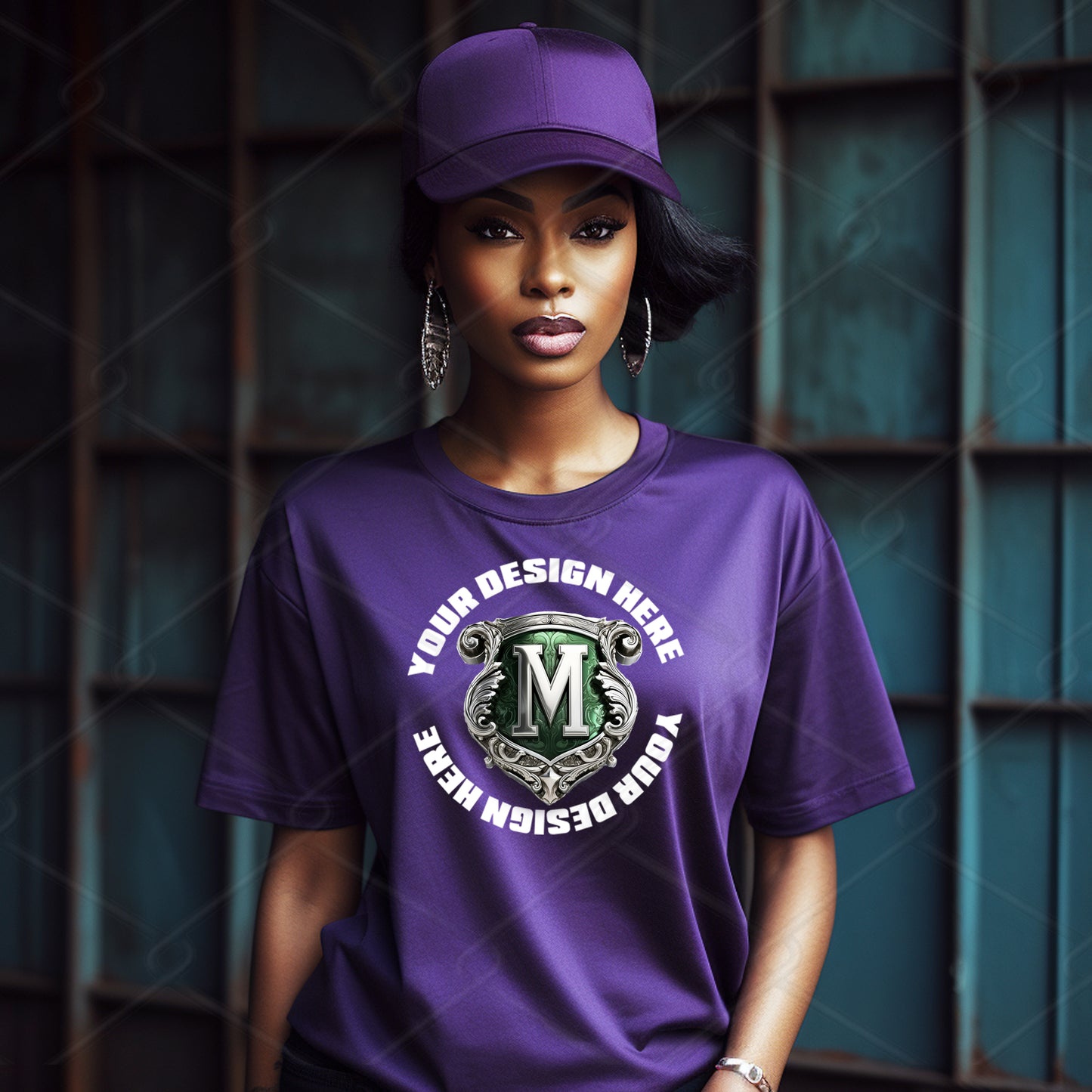 Purple TShirt Model Mockup