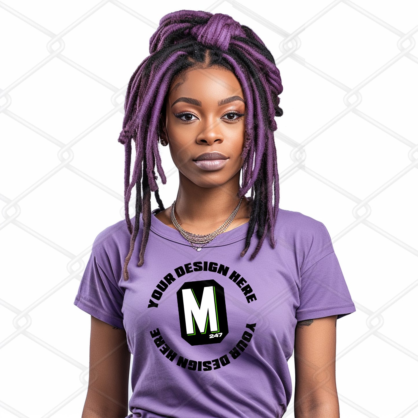 Purple TShirt Model Mockup