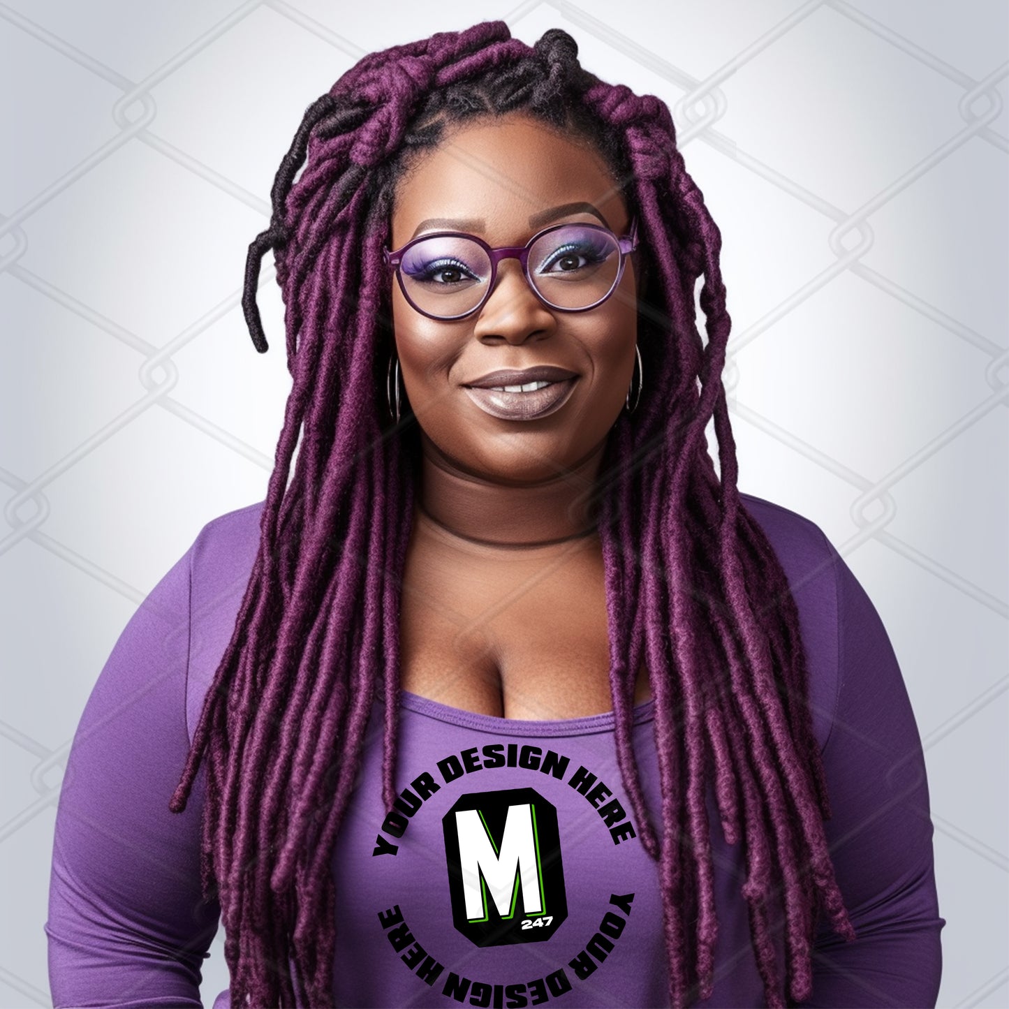 Purple TShirt Model Mockup