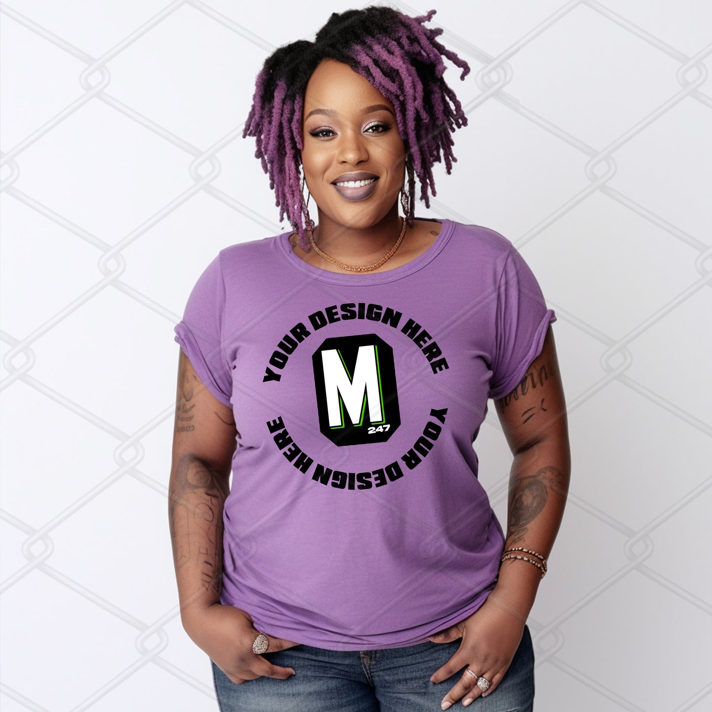 Purple TShirt Model Mockup
