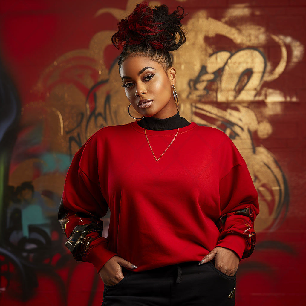 Red Sweatshirt Model Mockup