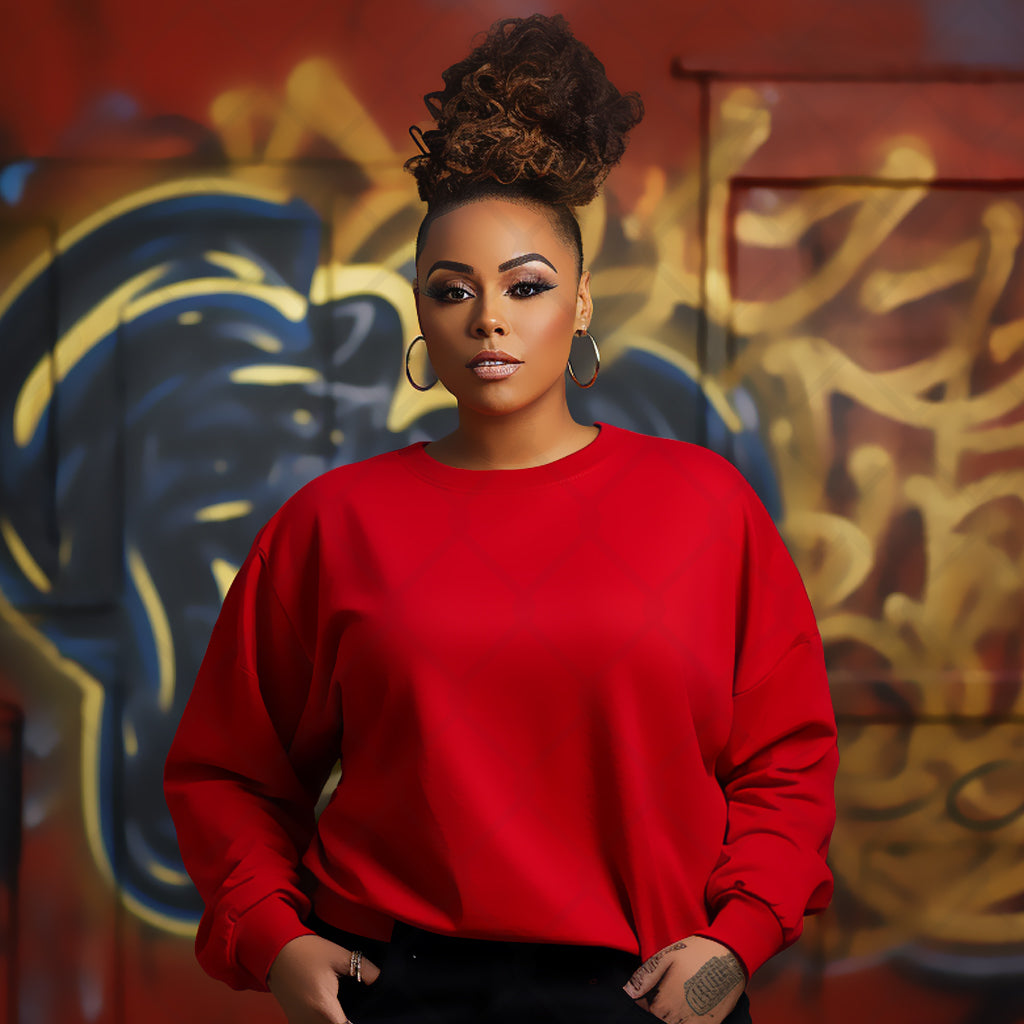 Red Sweatshirt Model Mockup