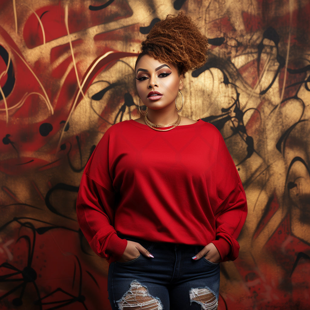 Red Sweatshirt Model Mockup