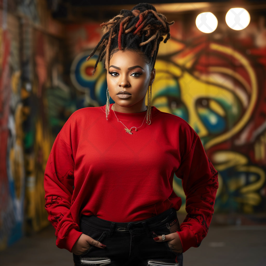 Red Sweatshirt Model Mockup