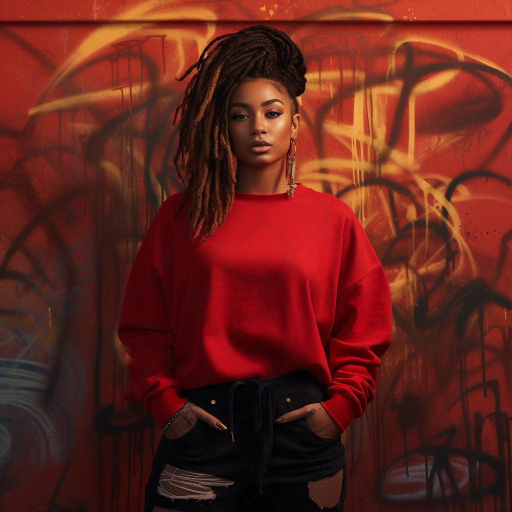Red Sweatshirt Model Mockup