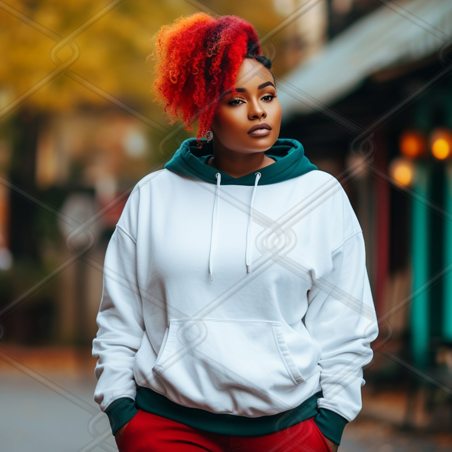 White Hoodie Model Mockup