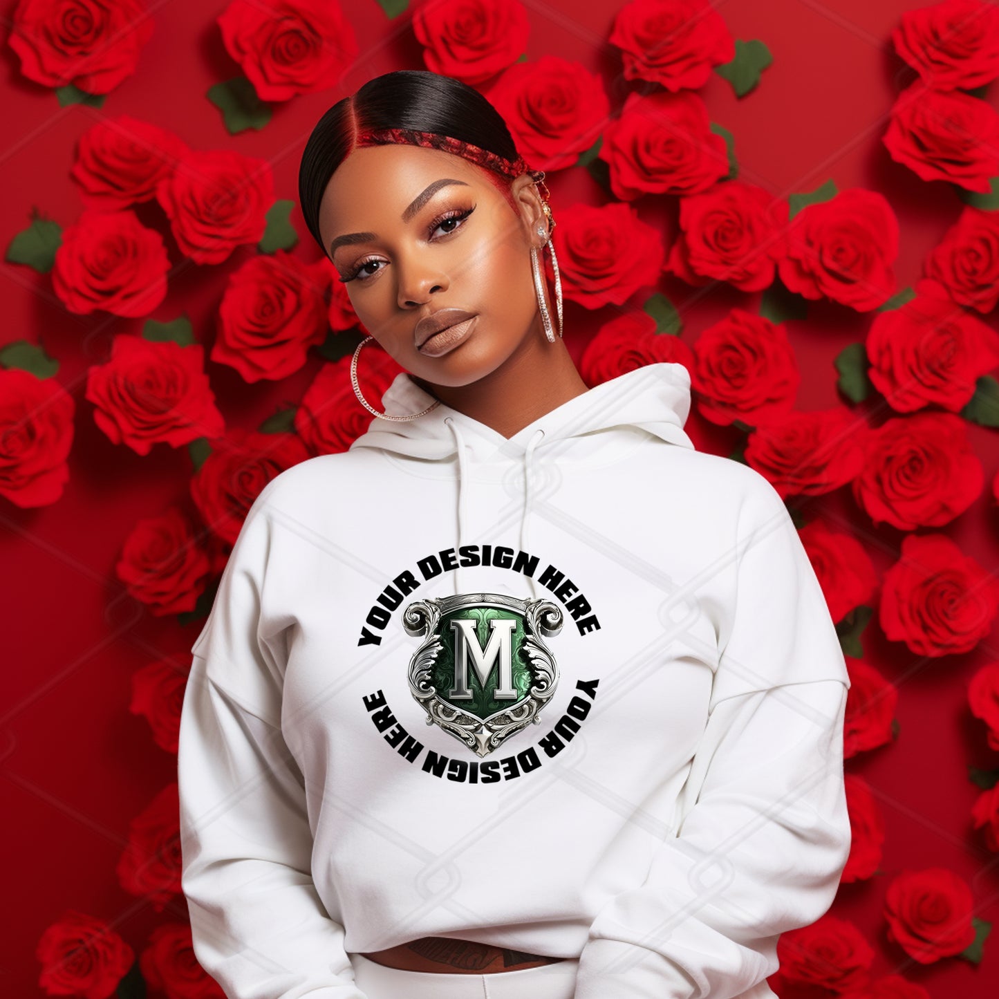 White Hoodie Model Mockup