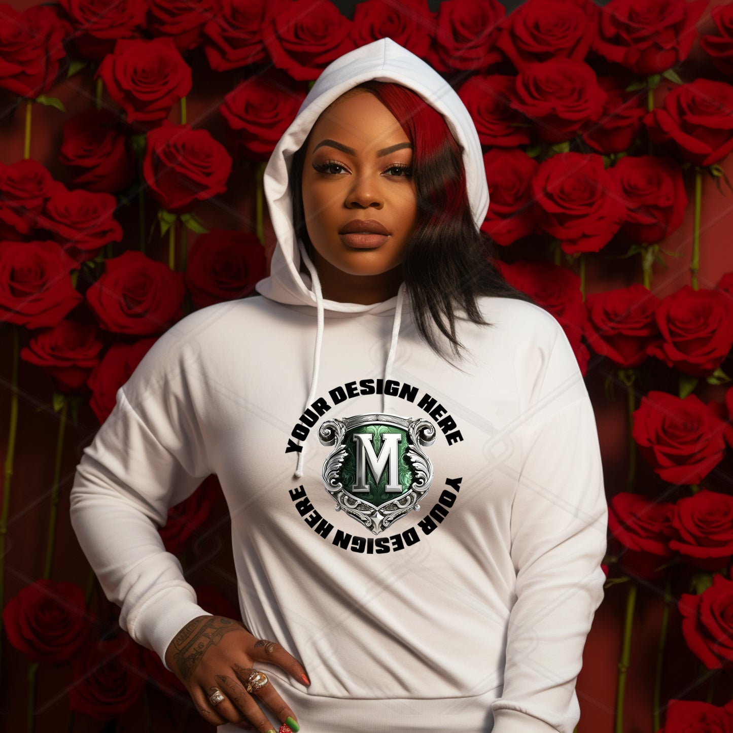 White Hoodie Model Mockup