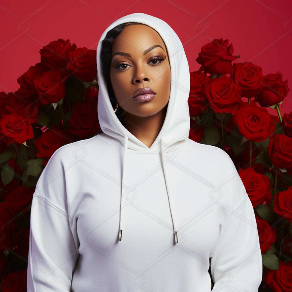 White Hoodie Model Mockup