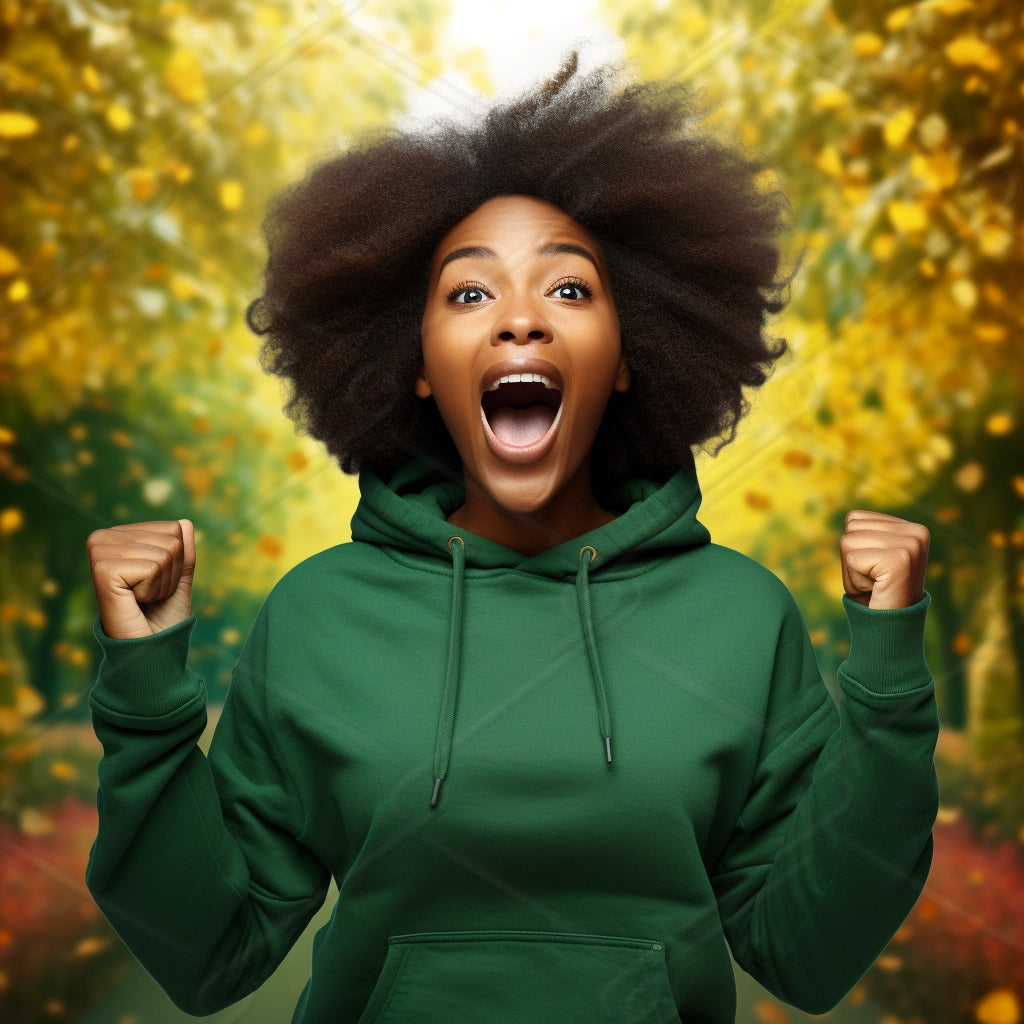Green Hoodie Model Mockup