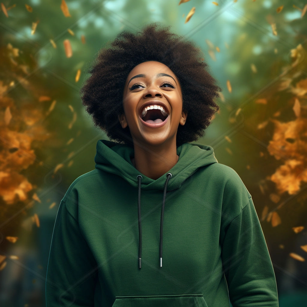 Green Hoodie Model Mockup