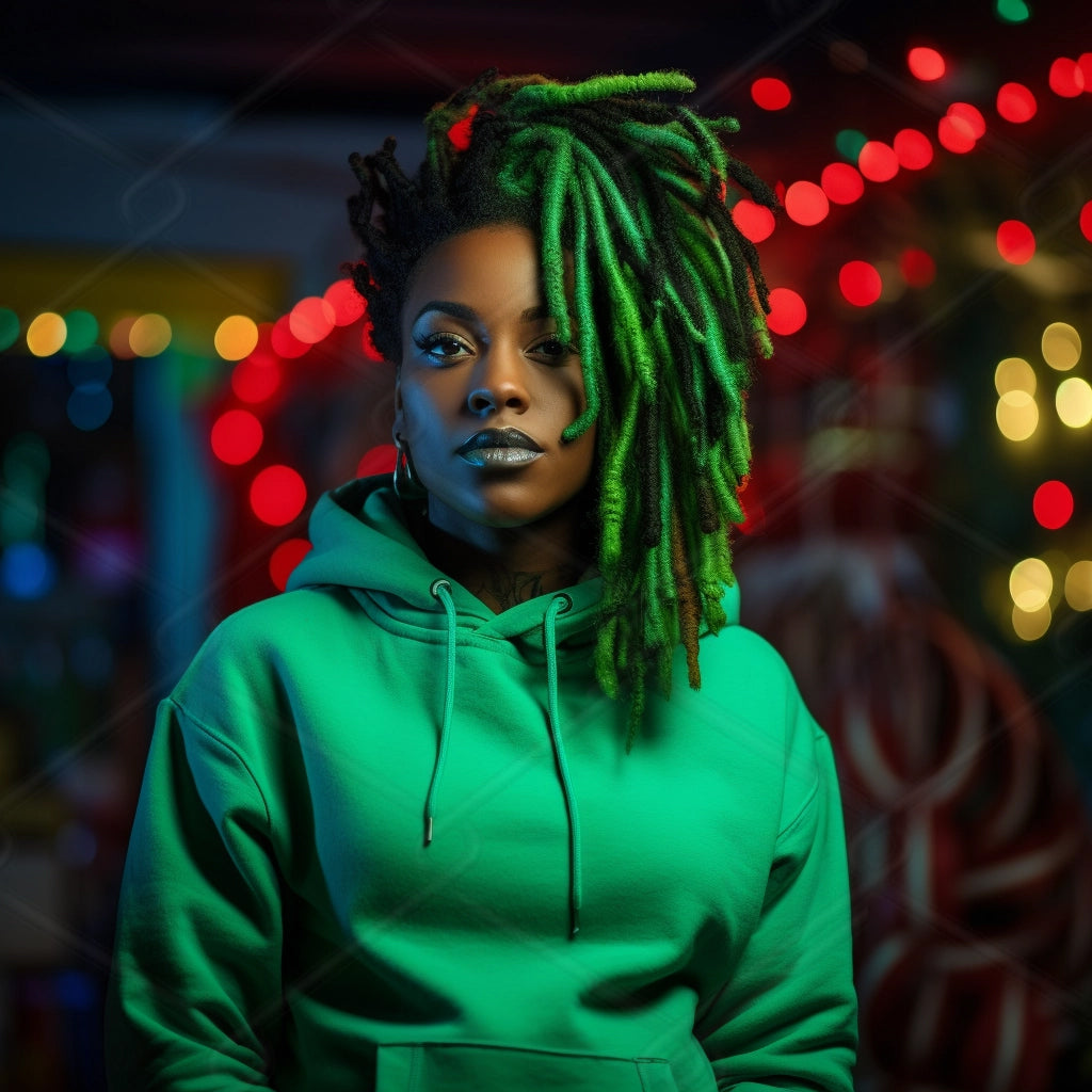 Green Hoodie Model Mockup