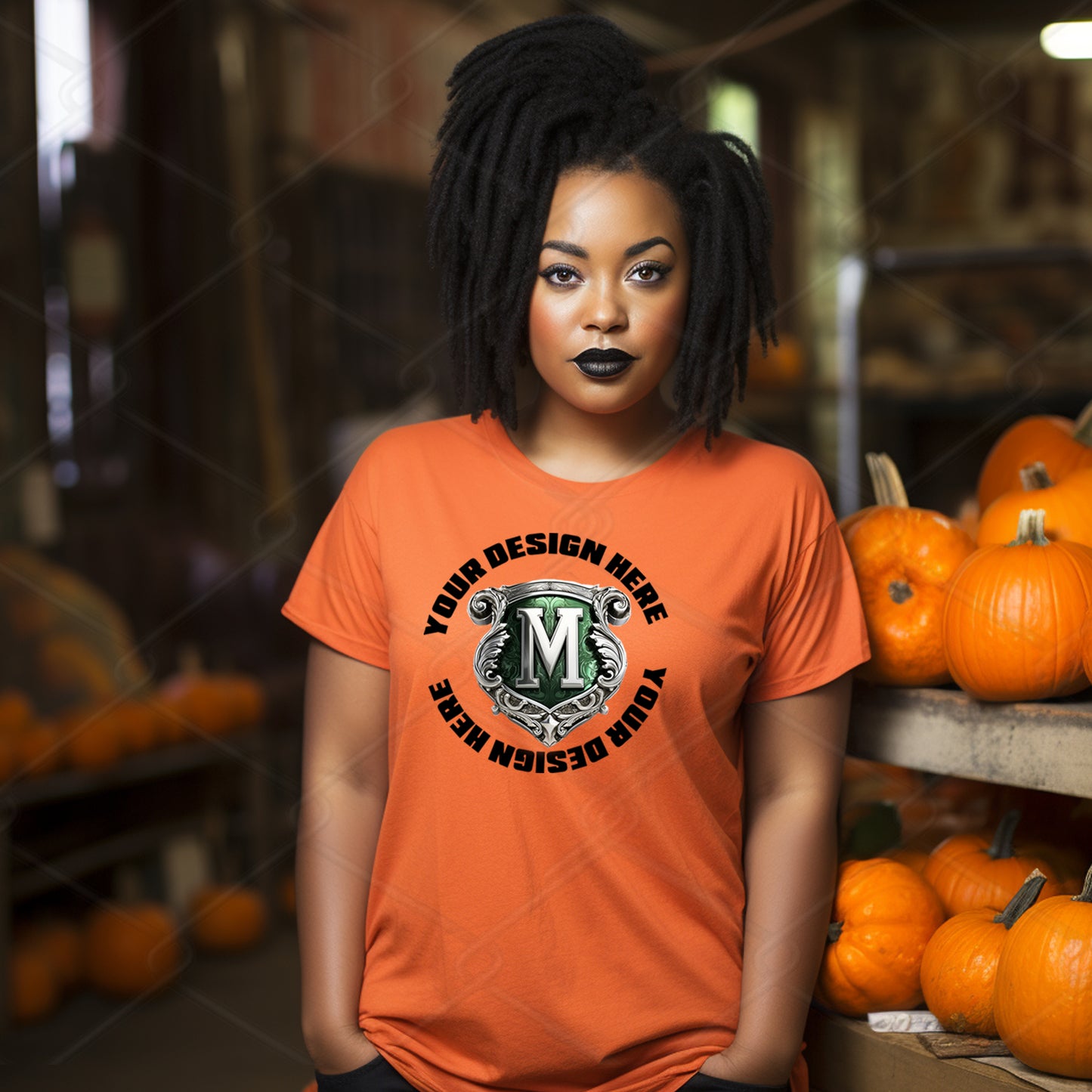 Orange TShirt Model Mockup